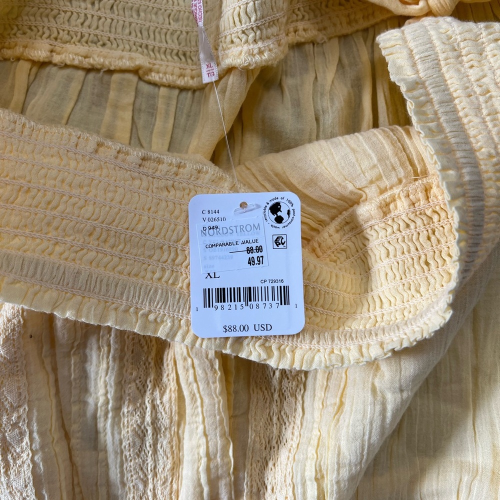 Yellow Ruffled FREE PEOPLE ROMPER XL - Picture 2 of 7